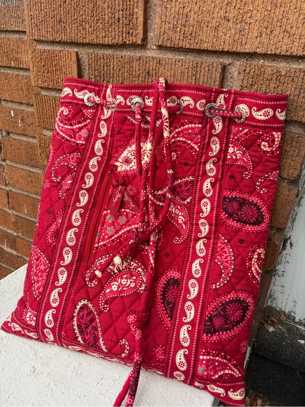 Vera Bradley red Quilted Paisley-Print Tote